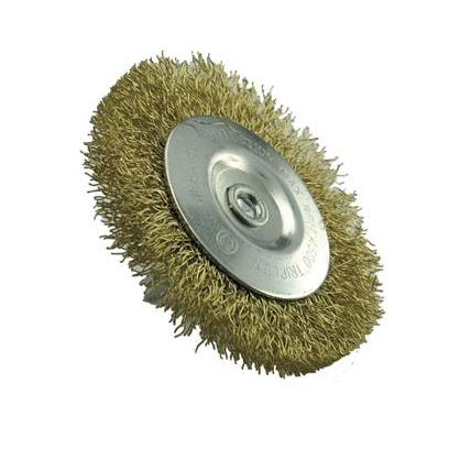 Brosse circulaire avec fil en acier laitonné ondulé ø 75 x 12 mm