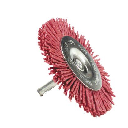 Brosse circulaire avec fil en nylon rouge ø 75 mm grain 80