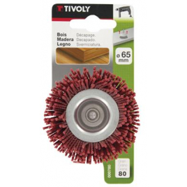 Brosse coupe avec fil en nylon rouge ø 65 mm grain 80