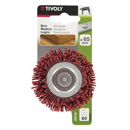 Brosse coupe avec fil en nylon rouge ø 65 mm grain 80