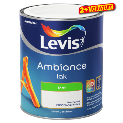 Peinture laque Ambiance Mat Blanc Marbré 0,75 L LEVIS