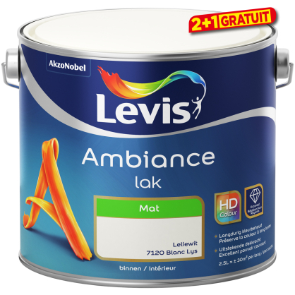 Peinture laque Ambiance Mat Blanc Lys 2,5 L LEVIS