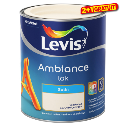 Peinture laque Ambiance Satin Beige Ivoire 0,75 L LEVIS