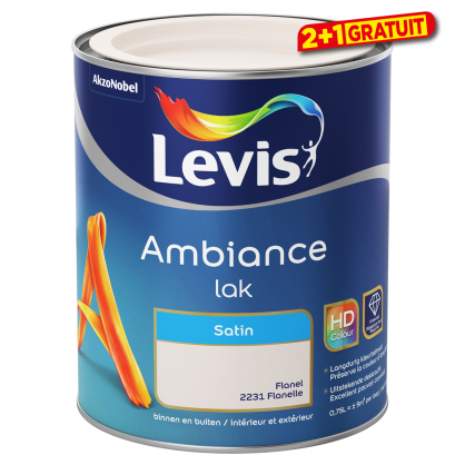 Peinture laque Ambiance Satin Flanelle 0,75 L LEVIS