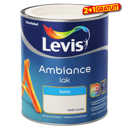 Peinture laque Ambiance Satin Vanille 0,75 L LEVIS