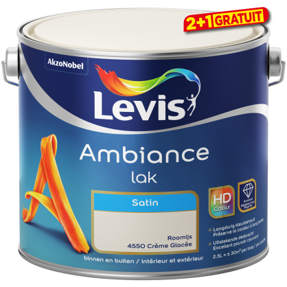 Peinture laque Ambiance Satin Crème Glacée 2,5 L LEVIS