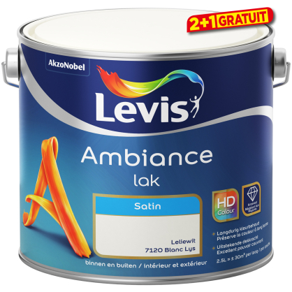 Peinture laque Ambiance Satin Blanc Lys 2,5 L LEVIS