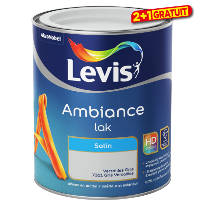 Peinture laque Ambiance Satin Gris Versailles 0,75 L LEVIS