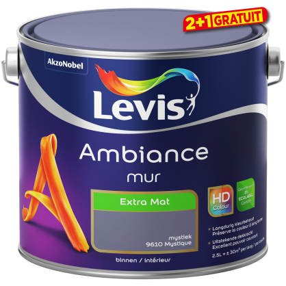 Peinture murale Ambiance Extra Mat Mystique 2,5 L LEVIS