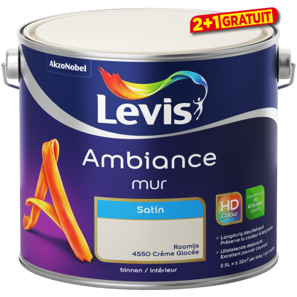 Peinture murale Ambiance Satin Crème 2,5 L LEVIS