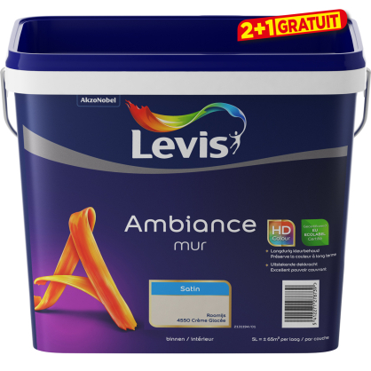 Peinture murale Ambiance Satin Crème 5 L LEVIS