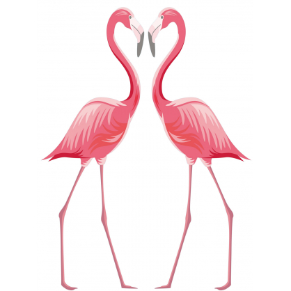 Sticker Flamants Roses 48 x 68 cm