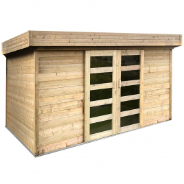 Abri de jardin en bois moderne Malmo 28 mm 3,9 x 3 m SOLID