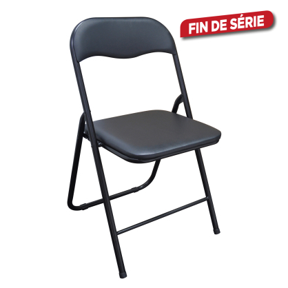 Chaise pliante en PVC noire PRACTO HOME