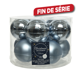 Boule de Noël bleue ciel Ø 6 cm 10 pièces DECORIS