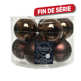 Boule de Noël marron Ø 6 cm 10 pièces DECORIS