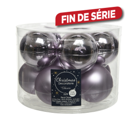 Boule de Noël lilas Ø 6 cm 10 pièces DECORIS