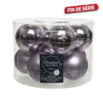 Boule de Noël lilas Ø 6 cm 10 pièces DECORIS