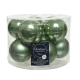 Boule de Noël verte sauge Ø 6 cm 10 pièces DECORIS