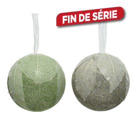 Boule de Noël avec feuilles Ø 8 cm DECORIS