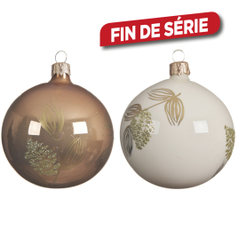 Boule de Noël unie avec branches Ø 8 cm DECORIS