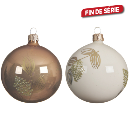 Boule de Noël unie avec branches Ø 8 cm DECORIS