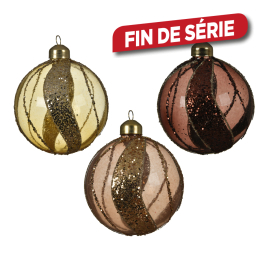 Boule de Noël avec sequins Ø 8 cm DECORIS