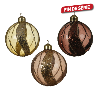 Boule de Noël avec sequins Ø 8 cm DECORIS