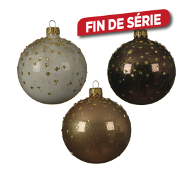 Boule de Noël à pois dorés Ø 8 cm DECORIS