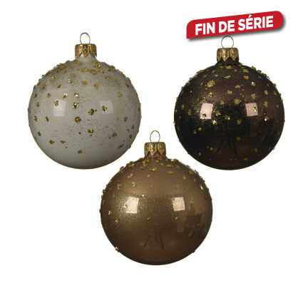 Boule de Noël à pois dorés Ø 8 cm DECORIS