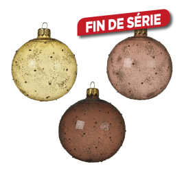 Boule de Noël givrée à pois Ø 8 cm DECORIS