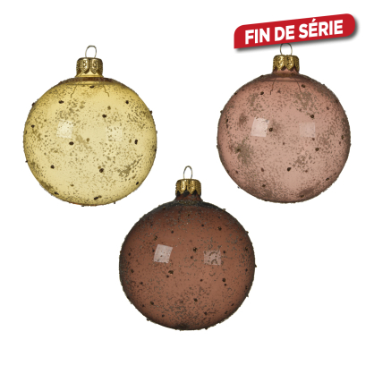 Boule de Noël givrée à pois Ø 8 cm DECORIS