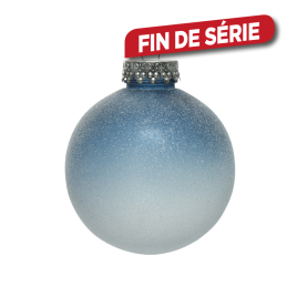 Boule de Noël bleue givrée Ø 8 cm DECORIS