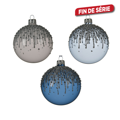 Boule de Noël à paillettes Ø 8 cm DECORIS