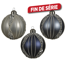 Boule de Noël à perles Ø 8 cm DECORIS