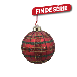 Boule de Noël pailletée à carreaux Ø 8 cm DECORIS