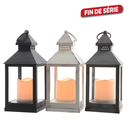 Lanterne LED en plastique 10 x 10 x 24 cm LUMINEO