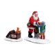 Set de figurines Père Noël et chatons 2 pièces LEMAX