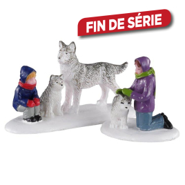 Set de figurines d'enfants et de chiens 2 pièces LEMAX