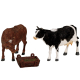 Set de figurines d'une vache et d'un taureau 3 pièces LEMAX