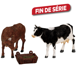 Set de figurines d'une vache et d'un taureau 3 pièces LEMAX