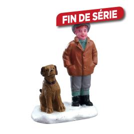 Figurine petit garçon et son chien LEMAX