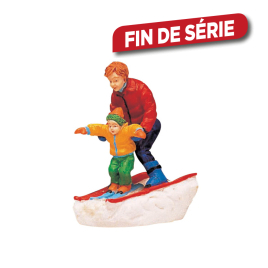 Figurine Père et fils en ski LEMAX