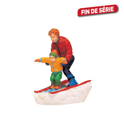 Figurine Père et fils en ski LEMAX