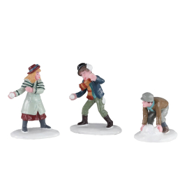 Set de figurines Bataille de Neige 3 pièces LEMAX