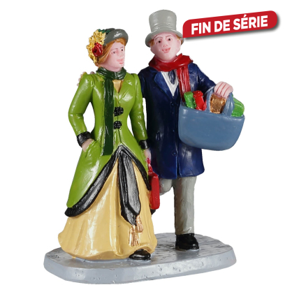 Figurine couple qui fait du shopping LEMAX