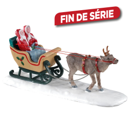 Figurine Père et Mère Noël en traineau LEMAX