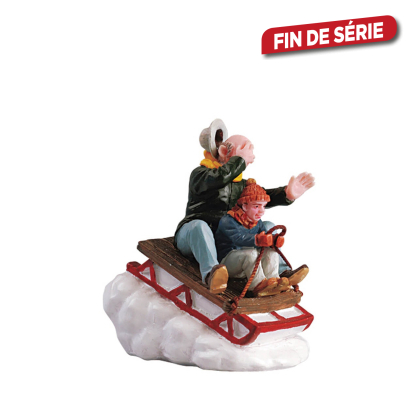 Figurine Luge avec papy LEMAX