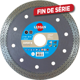 Disque diamant à jante continue 125 x 22,23 x 10 mm LEMAN