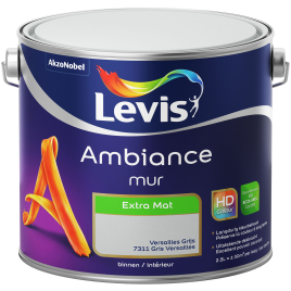 Peinture mur Ambiance Gris Versailles extra mat 2,5 L LEVIS